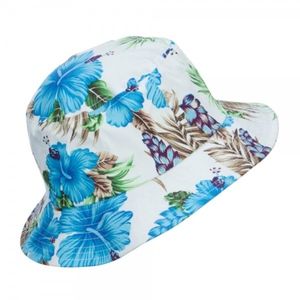 Blue and White Hawaiian Print Bucket Hat NWT